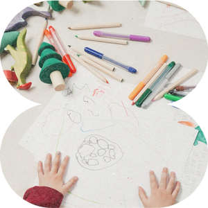 4 Kid On White Table Painting